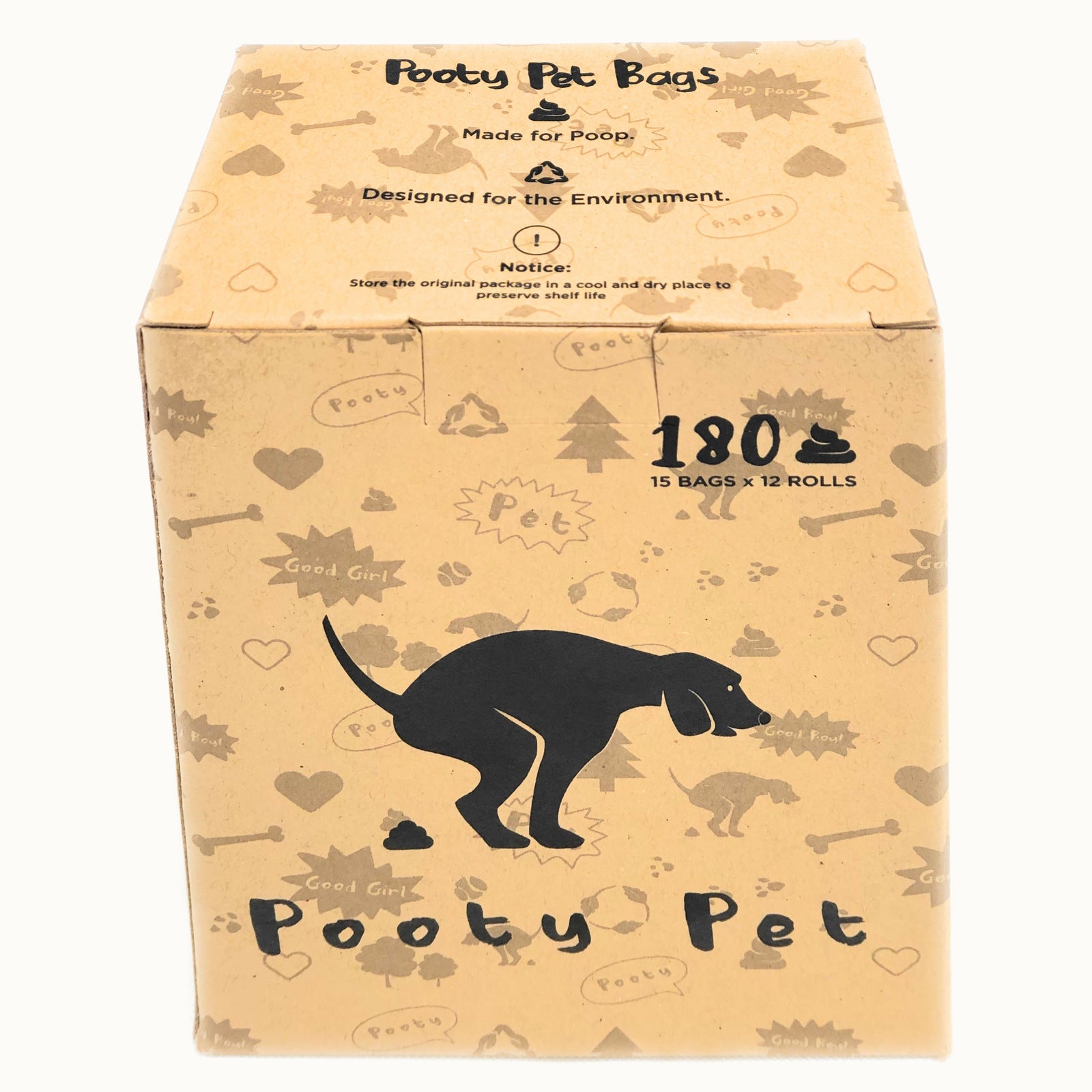 Pooty Pet biodegradable dog poop bags — box of 180