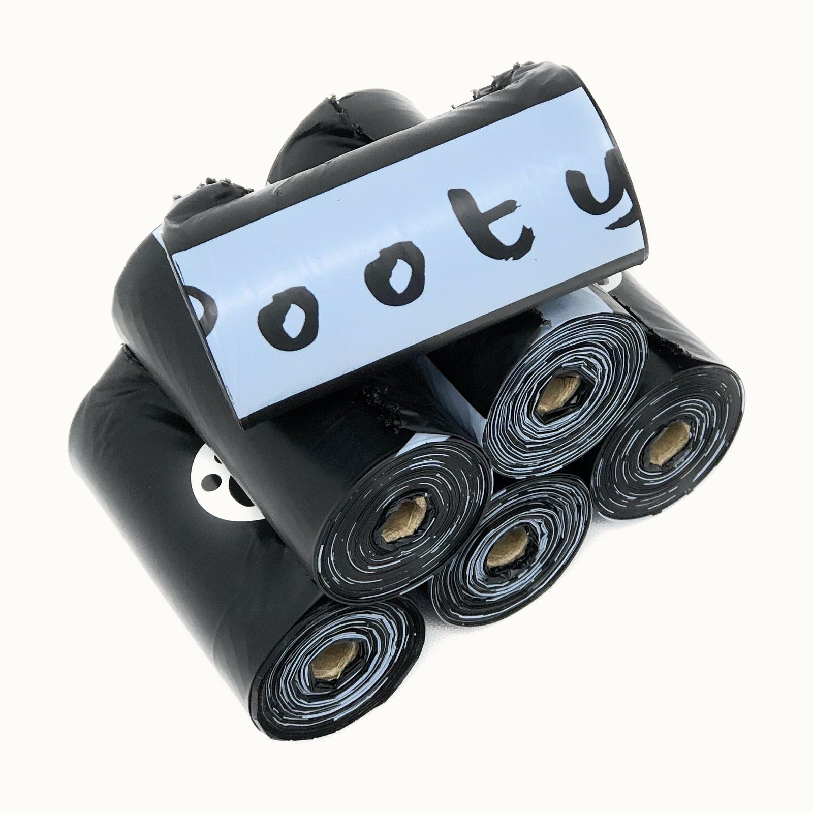 Twelve rolls of Pooty Pet biodegradable dog poop bags